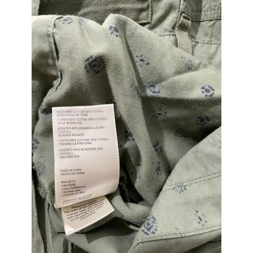 Pilcro pants Y2K cargo capri joggers slouchy fit drawstring green women's 32 New - Picture 6 of 7